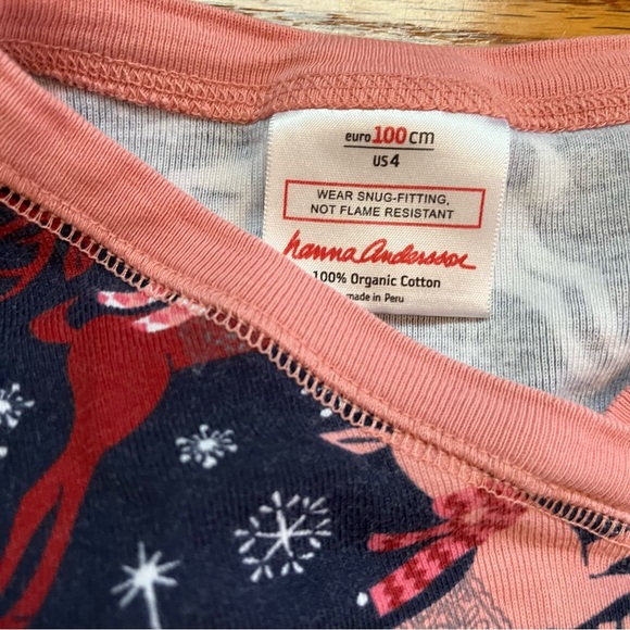 Hanna Andersson reindeer print pajamas size 4 - Picture 2 of 2